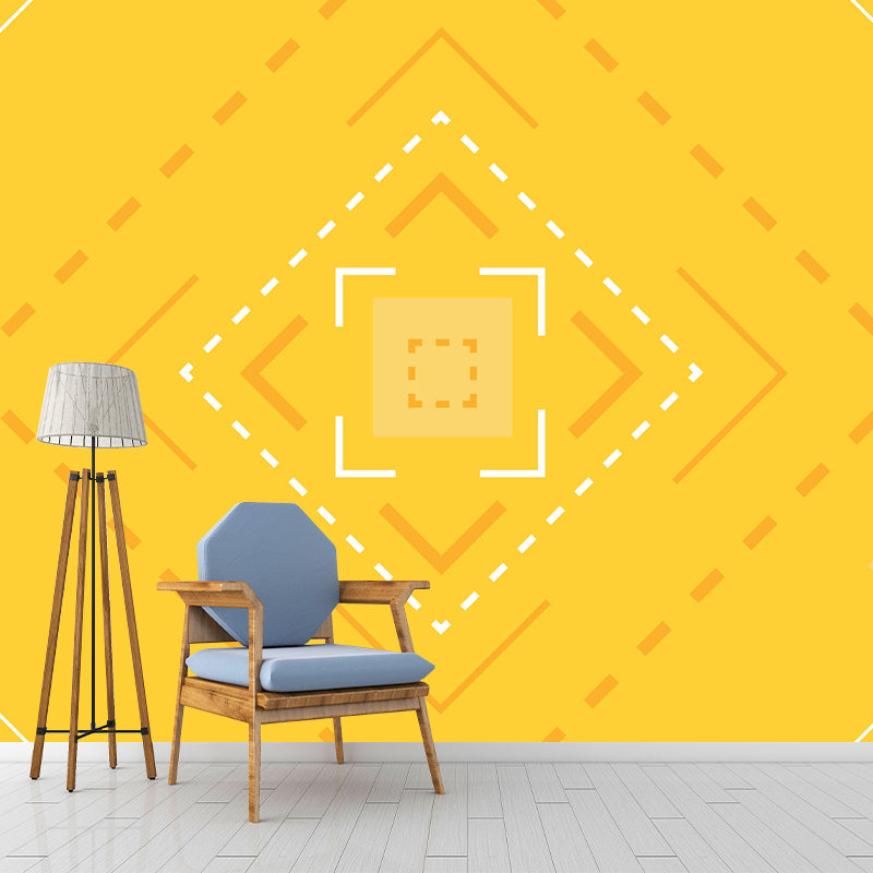 Fashionable Print Mural Decal Geometry Non-Woven Textured Wall Covering in Soft Color Clearhalo 'Wall Decor' 'Wall Mural' 1957417