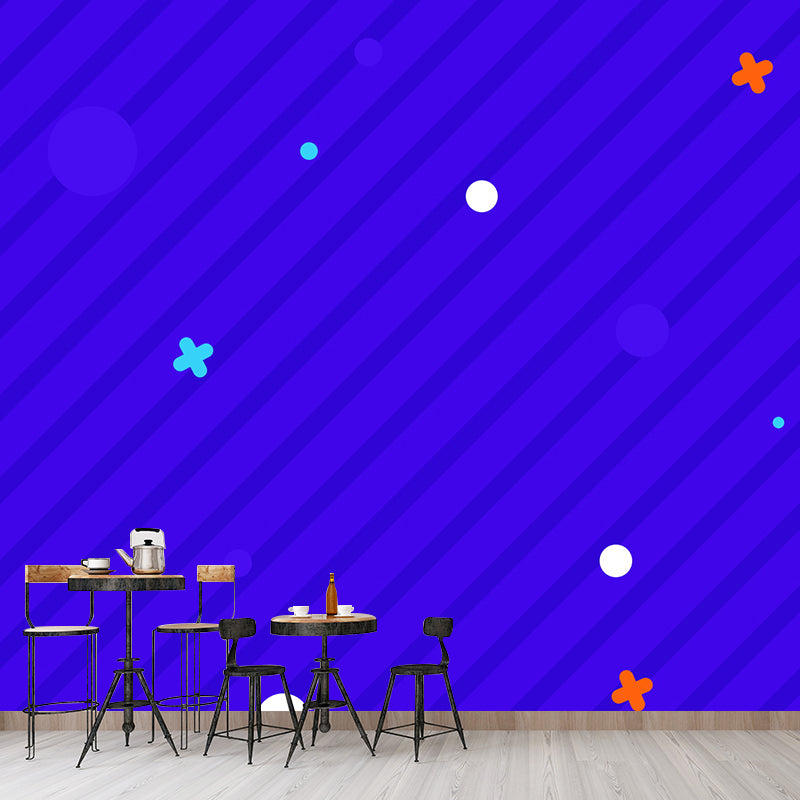 Fancy Geometric Pattern Mural Wallpaper Modern Non-Woven Wall Decor, Made to Measure Blue Clearhalo 'Wall Decor' 'Wall Mural' 1957426