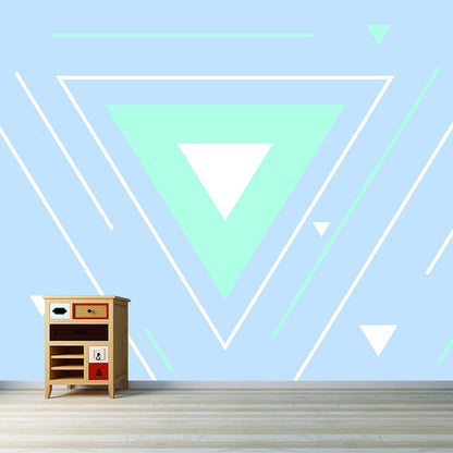 Fancy Geometric Pattern Mural Wallpaper Modern Non-Woven Wall Decor, Made to Measure Light Blue Clearhalo 'Wall Decor' 'Wall Mural' 1957431