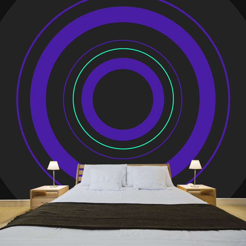 Fancy Geometric Pattern Mural Wallpaper Modern Non-Woven Wall Decor, Made to Measure Black Clearhalo 'Wall Decor' 'Wall Mural' 1957436