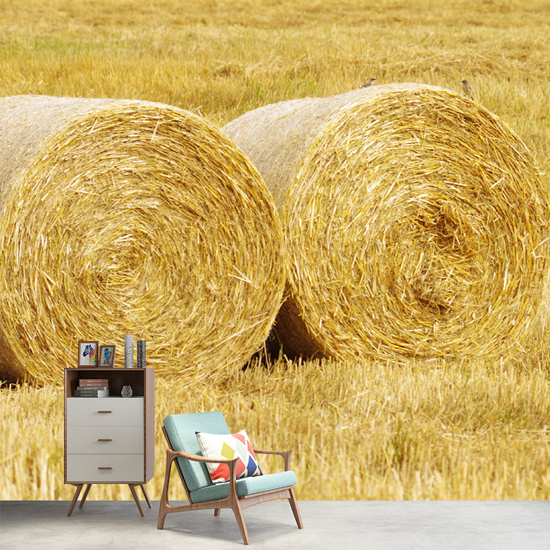 Cornfield Scenery Mural Wallpaper Pastel Color Modern Wall Covering for Drawing Room Clearhalo 'Wall Decor' 'Wall Mural' 1957502