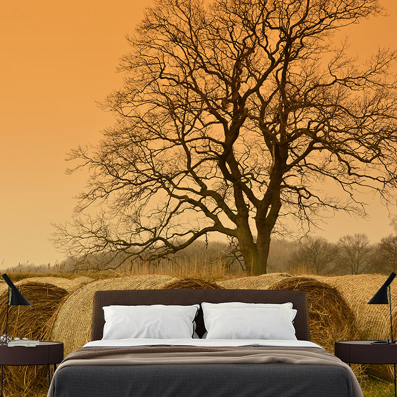 Modern Wheat Field Mural Decal Light Color Stain-Proofing Wall Decor for Sitting Room Clearhalo 'Wall Decor' 'Wall Mural' 1957522