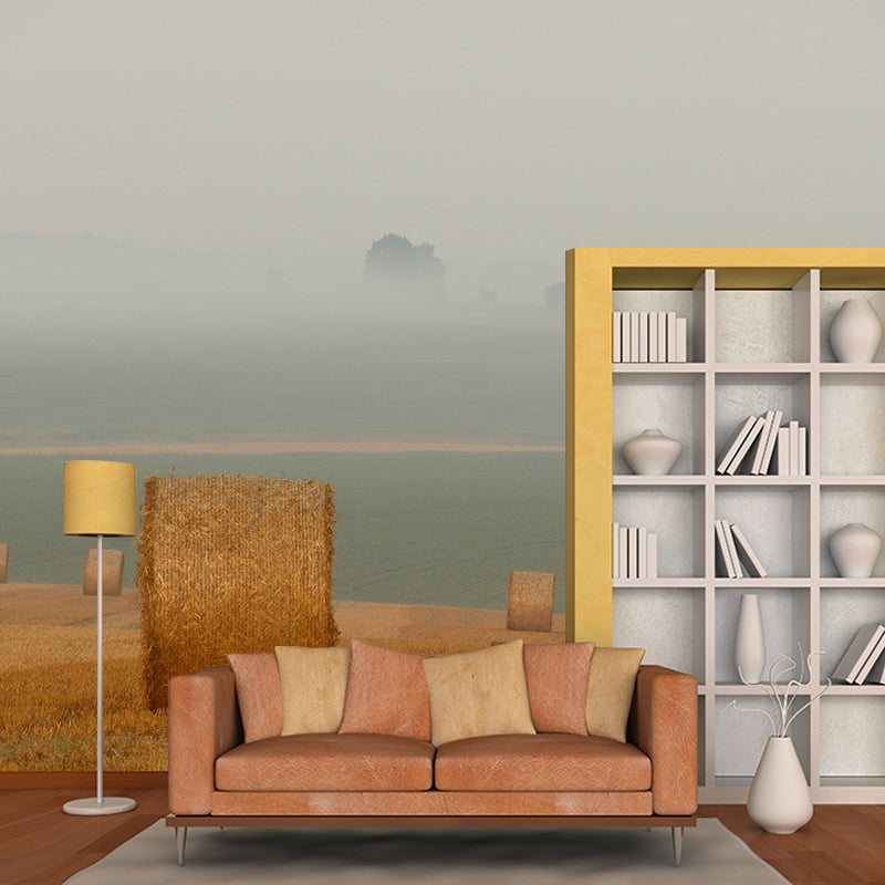 Modern Wheat Field Mural Decal Light Color Stain-Proofing Wall Decor for Sitting Room Clearhalo 'Wall Decor' 'Wall Mural' 1957528