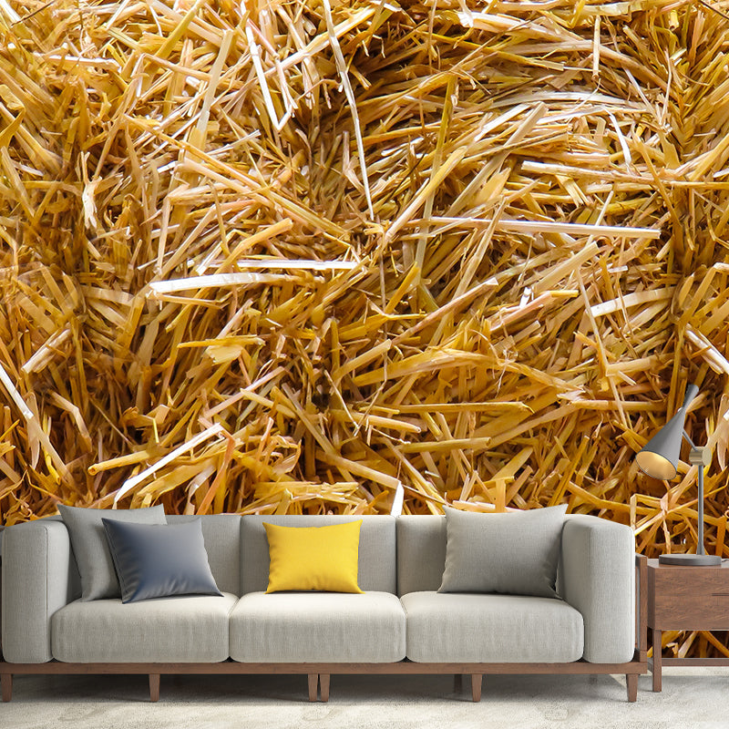 Relaxing Cornfield View Mural Wallpaper Pastel Color Modern Wall Covering for Drawing Room Clearhalo 'Wall Decor' 'Wall Mural' 1957573
