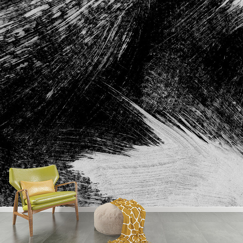 Illustration Brush Stroke Wall Mural Giant Wall Covering for Dining Room, Custom Clearhalo 'Wall Decor' 'Wall Mural' 1957608