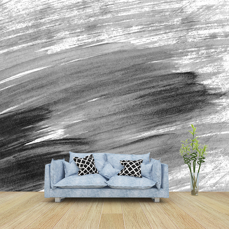 Illustration Brush Stroke Wall Mural Giant Wall Covering for Dining Room, Custom Clearhalo 'Wall Decor' 'Wall Mural' 1957624
