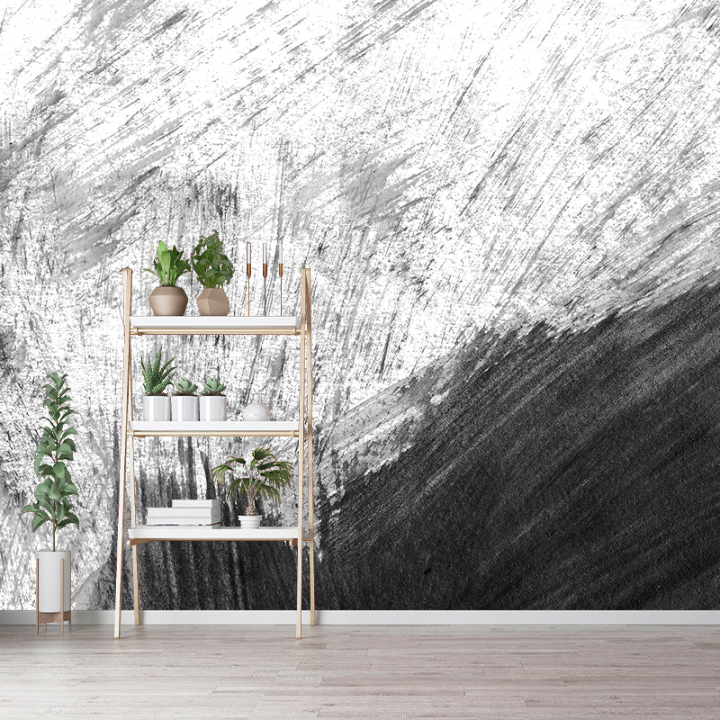 Illustration Brush Stroke Wall Mural Giant Wall Covering for Dining Room, Custom Clearhalo 'Wall Decor' 'Wall Mural' 1957628