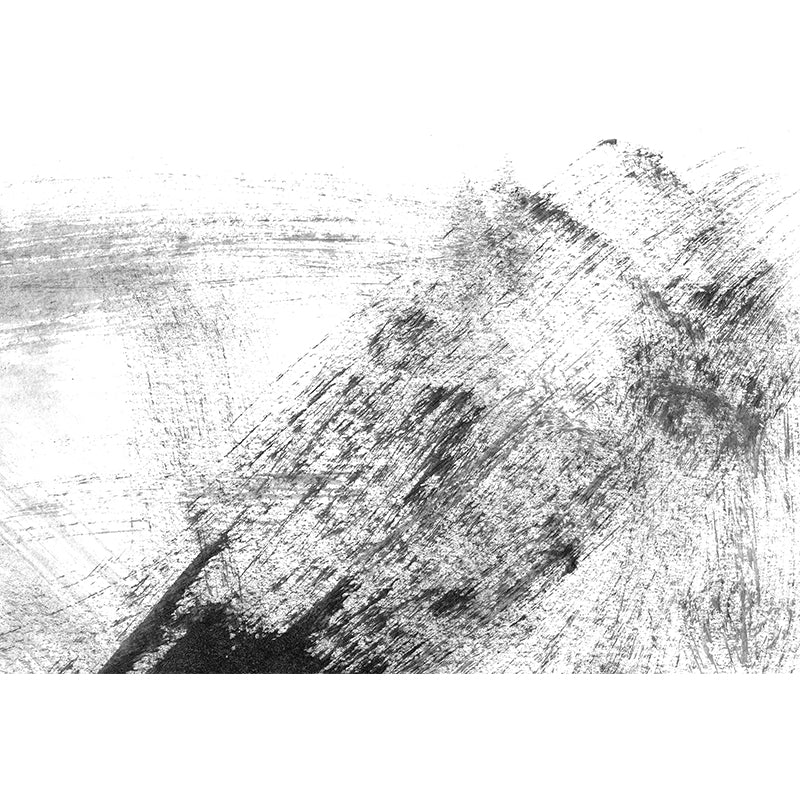 Giant Contemporary Wall Mural Black Brush Stroke Pattern Wall Decor, Custom Printed Clearhalo 'Wall Decor' 'Wall Mural' 1957645