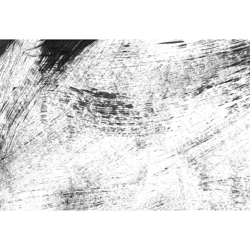 Giant Contemporary Wall Mural Black Brush Stroke Pattern Wall Decor, Custom Printed Clearhalo 'Wall Decor' 'Wall Mural' 1957655