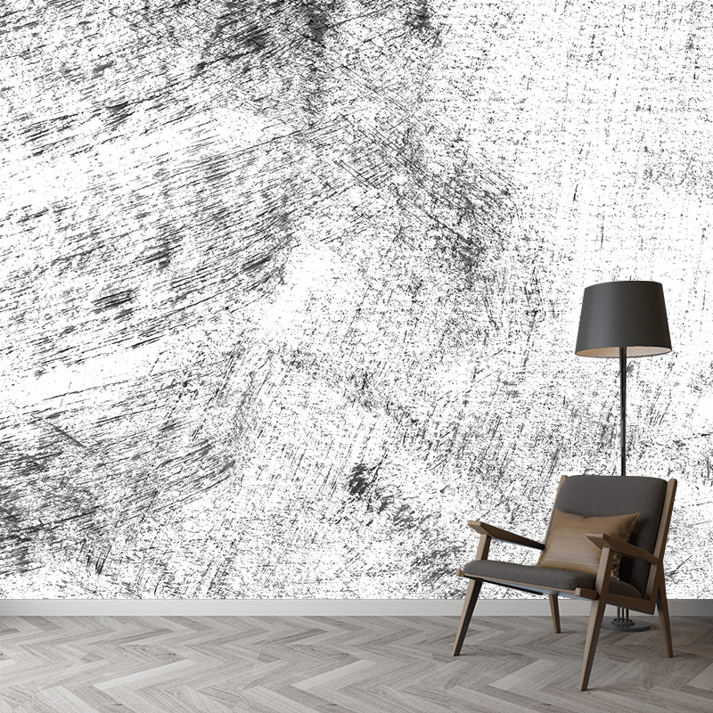 Black Brush Stroke Pattern Mural Decal for Decoration Modern Living Room Wall Art Black Design 5 Clearhalo 'Wall Decor' 'Wall Mural' 1957702