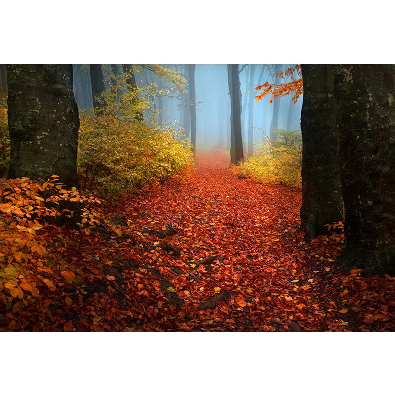 Modern Misty Forest Landscape Mural Light Color Stain-Proofing Wall Decor for Bedroom Clearhalo 'Wall Decor' 'Wall Mural' 1957710