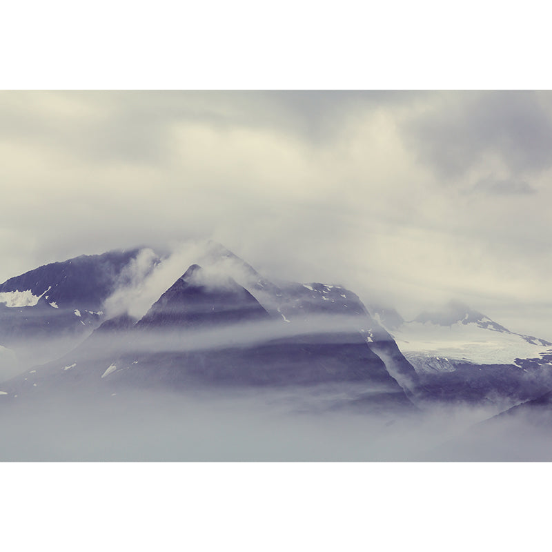 Modern Misty Forest Landscape Mural Light Color Stain-Proofing Wall Decor for Bedroom Clearhalo 'Wall Decor' 'Wall Mural' 1957715