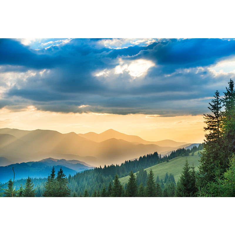 Endless Mountains Mural Wallpaper Pastel Color Modern Wall Covering for Boys Bedroom Clearhalo 'Wall Decor' 'Wall Mural' 1957760