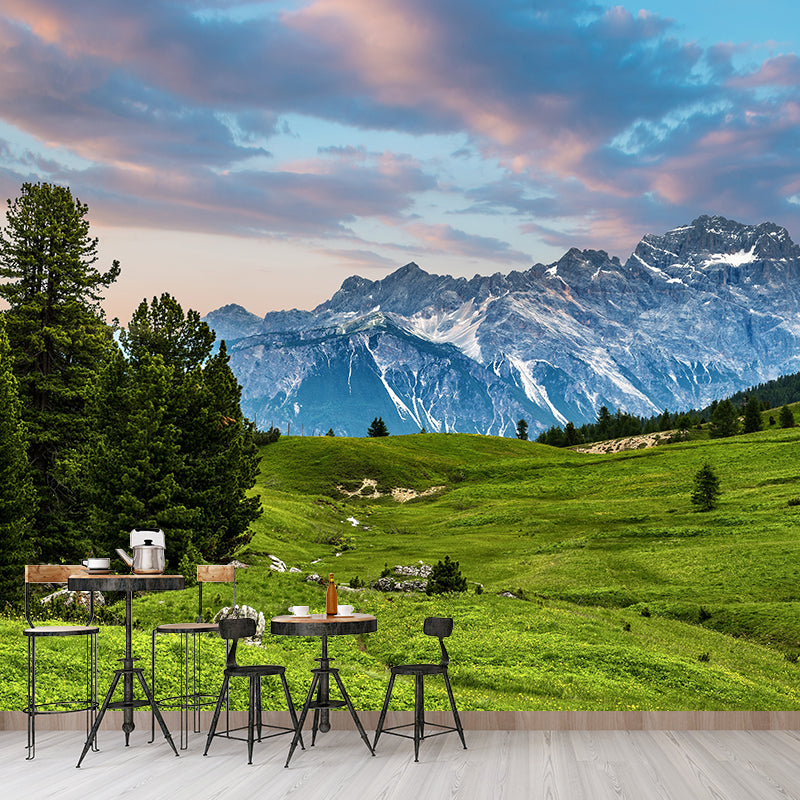 Endless Mountains Mural Wallpaper Pastel Color Modern Wall Covering for Boys Bedroom Clearhalo 'Wall Decor' 'Wall Mural' 1957763