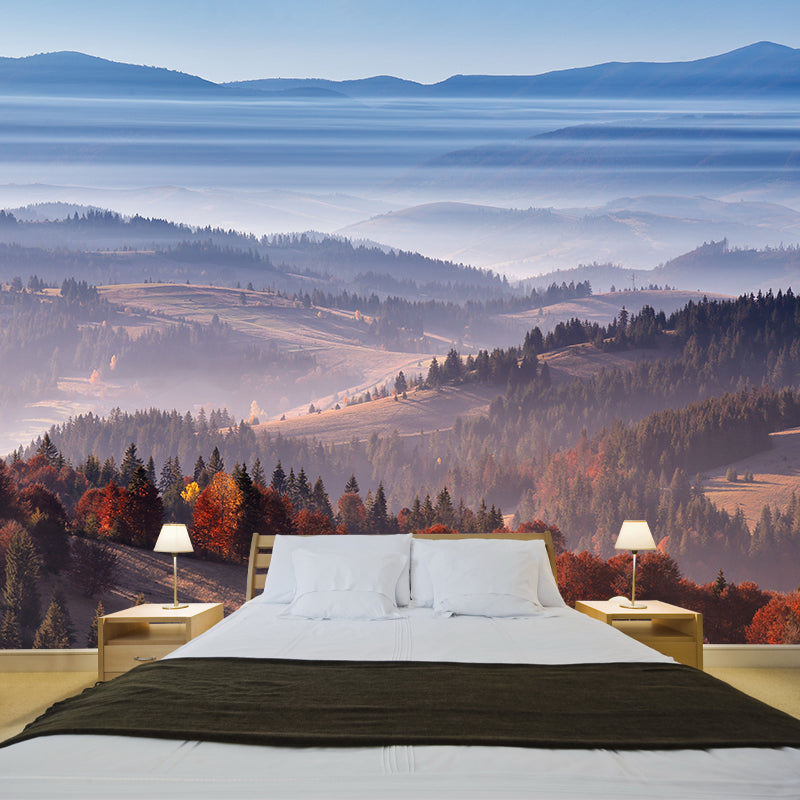 Endless Mountains Mural Wallpaper Pastel Color Modern Wall Covering for Boys Bedroom Clearhalo 'Wall Decor' 'Wall Mural' 1957768