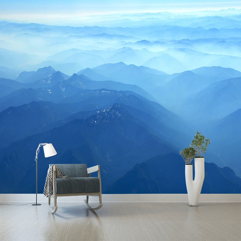 Endless Mountains Mural Wallpaper Pastel Color Modern Wall Covering for Boys Bedroom Clearhalo 'Wall Decor' 'Wall Mural' 1957773