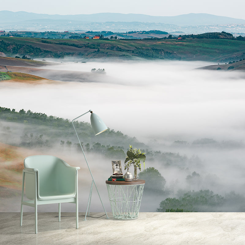 Endless Mountains Mural Wallpaper Pastel Color Modern Wall Covering for Boys Bedroom Clearhalo 'Wall Decor' 'Wall Mural' 1957778