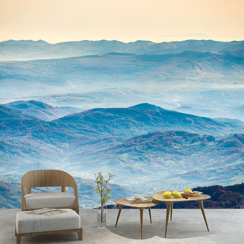 Contemporary Mountains View Wall Mural Soft Color Stain-Proof Wall Art for Guest Room Clearhalo 'Wall Decor' 'Wall Mural' 1957784