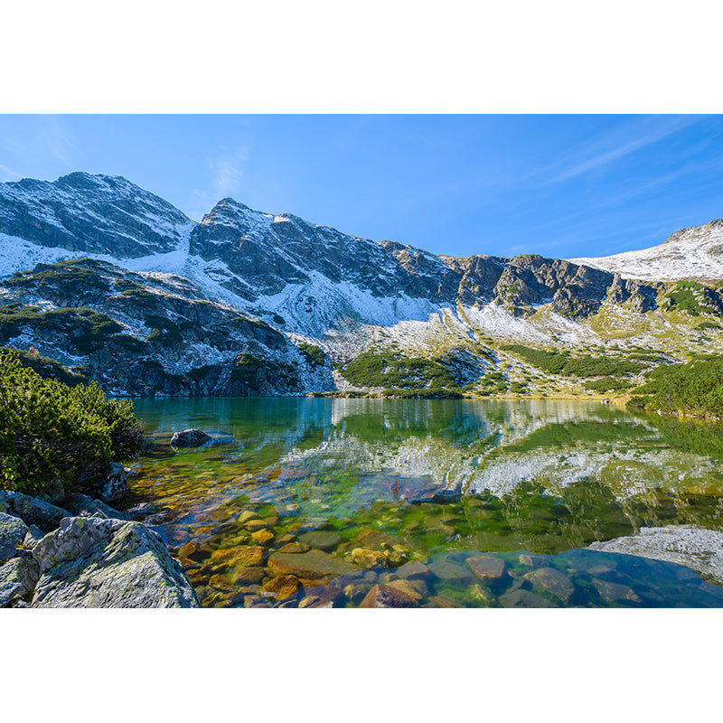 Contemporary Mountains View Wall Mural Soft Color Stain-Proof Wall Art for Guest Room Clearhalo 'Wall Decor' 'Wall Mural' 1957790