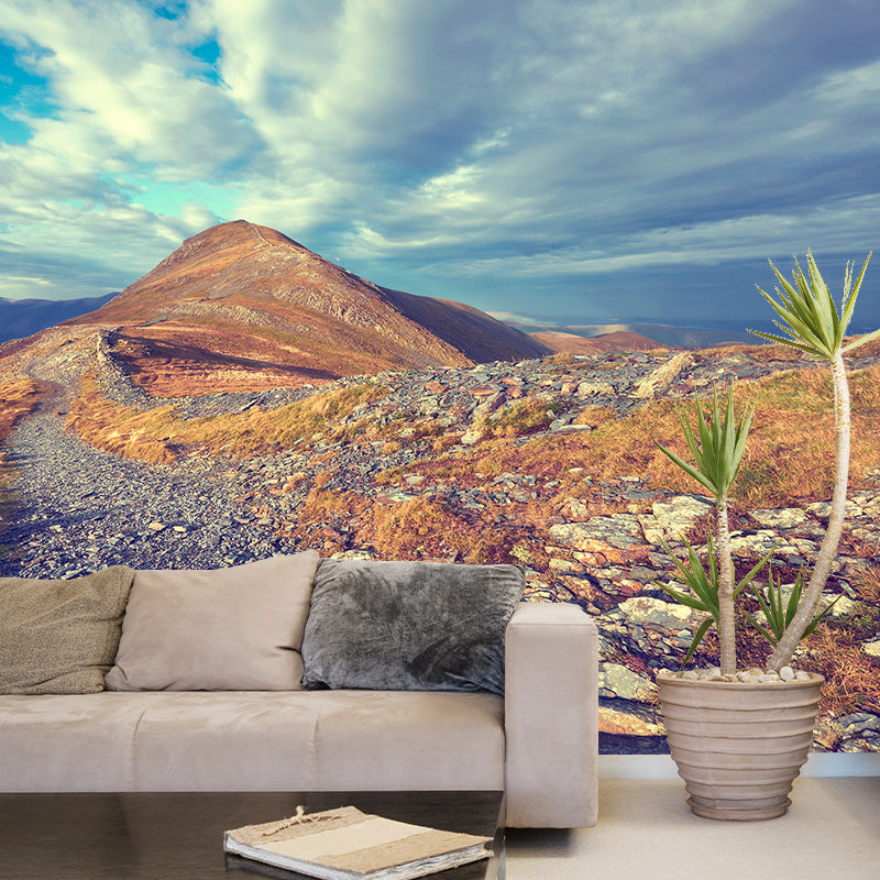 Contemporary Mountains View Wall Mural Soft Color Stain-Proof Wall Art for Guest Room Clearhalo 'Wall Decor' 'Wall Mural' 1957798