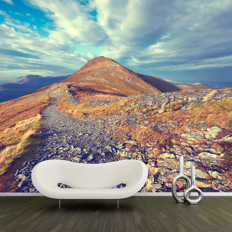 Contemporary Mountains View Wall Mural Soft Color Stain-Proof Wall Art for Guest Room Clearhalo 'Wall Decor' 'Wall Mural' 1957799