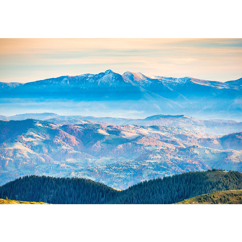 Contemporary Mountains View Wall Mural Soft Color Stain-Proof Wall Art for Guest Room Clearhalo 'Wall Decor' 'Wall Mural' 1957805