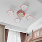 Pentagram Semi Flush Light Cartoon Acrylic Pink/Blue LED Flush Mount Lighting in Warm/White Light Pink Clearhalo 'Ceiling Lights' 'Close To Ceiling Lights' 'Close to ceiling' 'Semi-flushmount' Lighting' 1957961