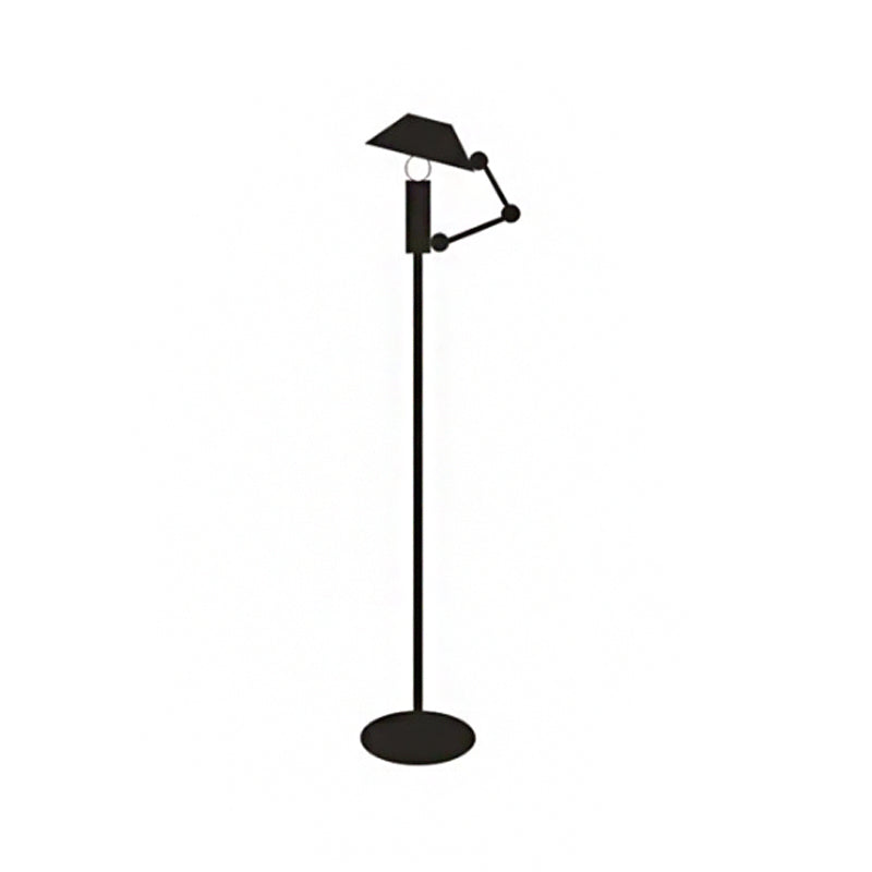 Tapered Stand Up Lighting Nordic Metallic Single Head Black Reading Floor Lamp with Adjustable Arm Clearhalo 'Floor Lamps' 'Lamps' Lighting' 1957986