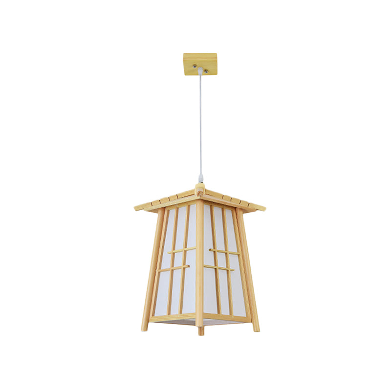 Rustic House Shaped Pendant Lighting Bamboo 1 Head Tearoom Hanging Ceiling Light in Brown Clearhalo 'Ceiling Lights' 'Modern Pendants' 'Modern' 'Pendant Lights' 'Pendants' Lighting' 1958114