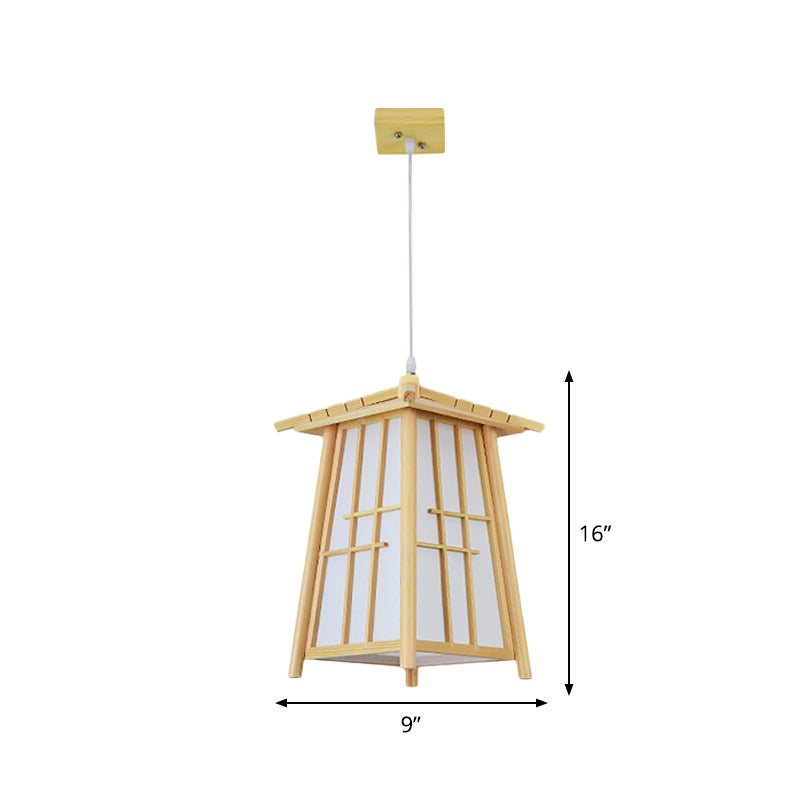 Rustic House Shaped Pendant Lighting Bamboo 1 Head Tearoom Hanging Ceiling Light in Brown Clearhalo 'Ceiling Lights' 'Modern Pendants' 'Modern' 'Pendant Lights' 'Pendants' Lighting' 1958116