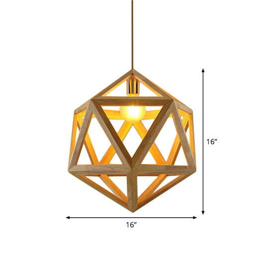 Globe/Oval/Pumpkin Bamboo Pendant Light Modern 1-Light Beige Suspended Lighting Fixture over Dining Table Clearhalo 'Ceiling Lights' 'Modern Pendants' 'Modern' 'Pendant Lights' 'Pendants' Lighting' 1958120
