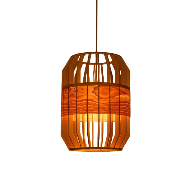Globe/Oval/Pumpkin Bamboo Pendant Light Modern 1-Light Beige Suspended Lighting Fixture over Dining Table Beige H Clearhalo 'Ceiling Lights' 'Modern Pendants' 'Modern' 'Pendant Lights' 'Pendants' Lighting' 1958127