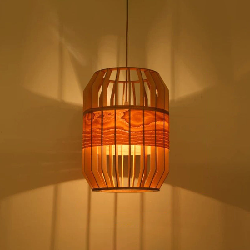Globe/Oval/Pumpkin Bamboo Pendant Light Modern 1-Light Beige Suspended Lighting Fixture over Dining Table Clearhalo 'Ceiling Lights' 'Modern Pendants' 'Modern' 'Pendant Lights' 'Pendants' Lighting' 1958128