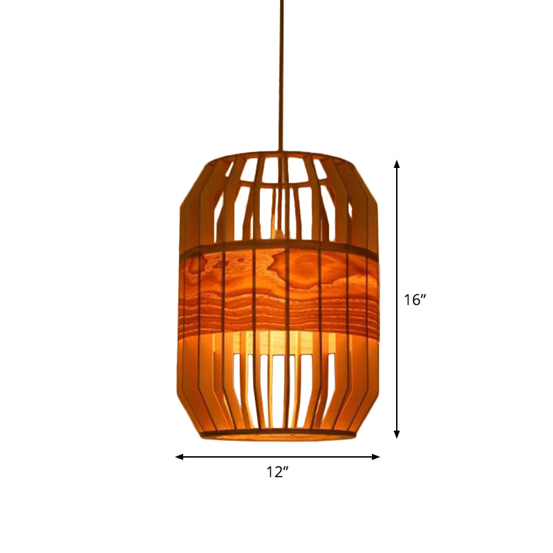 Globe/Oval/Pumpkin Bamboo Pendant Light Modern 1-Light Beige Suspended Lighting Fixture over Dining Table Clearhalo 'Ceiling Lights' 'Modern Pendants' 'Modern' 'Pendant Lights' 'Pendants' Lighting' 1958129