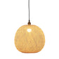 12"/14"/21.5" W 1 Bulb Dining Room Pendant Lamp Asian Beige Suspension Light with Ellipse Bamboo Shade Beige 18" Clearhalo 'Ceiling Lights' 'Modern Pendants' 'Modern' 'Pendant Lights' 'Pendants' Lighting' 1958206