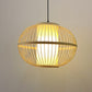 14"/16"/23.5" W Oval Suspension Lighting Asian Bamboo 1-Light Beige Pendant Light Fixture with Inner Shade Clearhalo 'Ceiling Lights' 'Modern Pendants' 'Modern' 'Pendant Lights' 'Pendants' Lighting' 1958234