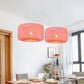 Red/Pink/Orange Drum Drop Pendant Macaron 1-Light Rattan Weaving Suspension Lighting for Bistro Pink Clearhalo 'Ceiling Lights' 'Modern Pendants' 'Modern' 'Pendant Lights' 'Pendants' Lighting' 1958326