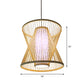 Funnel/Urn/Pear Ceiling Hang Light Asian Bamboo Single-Bulb Tearoom Hanging Pendant in Beige Clearhalo 'Ceiling Lights' 'Modern Pendants' 'Modern' 'Pendant Lights' 'Pendants' Lighting' 1958452
