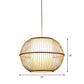 Spherical Bamboo Hanging Lamp Asian 1 Light 10"/14"/18" Wide Beige Suspended Lighting Fixture with Interior Shade Clearhalo 'Ceiling Lights' 'Modern Pendants' 'Modern' 'Pendant Lights' 'Pendants' Lighting' 1958542