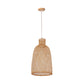 1 Head Bistro Pendulum Light Asian Beige Hanging Pendant Light with Bowl/Jar/Cloche Bamboo Shade Clearhalo 'Ceiling Lights' 'Modern Pendants' 'Modern' 'Pendant Lights' 'Pendants' Lighting' 1958570