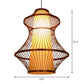 16"/19.5"/23.5" W 1-Bulb Bistro Pendant Light Asian Brown Hanging Light Kit with Urn Bamboo Shade Clearhalo 'Ceiling Lights' 'Modern Pendants' 'Modern' 'Pendant Lights' 'Pendants' Lighting' 1958632