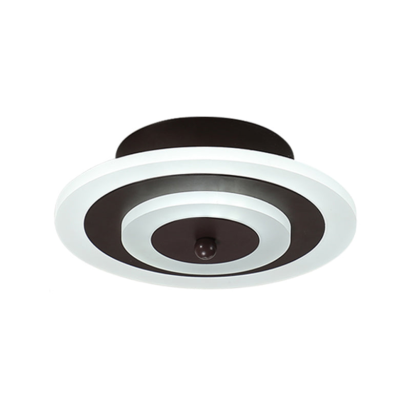 Round/Square Small Ceiling Lamp Simple Style Acrylic White/Coffee LED Flushmount in Warm/White Light for Corridor Clearhalo 'Ceiling Lights' 'Close To Ceiling Lights' 'Close to ceiling' 'Flush mount' Lighting' 1958934
