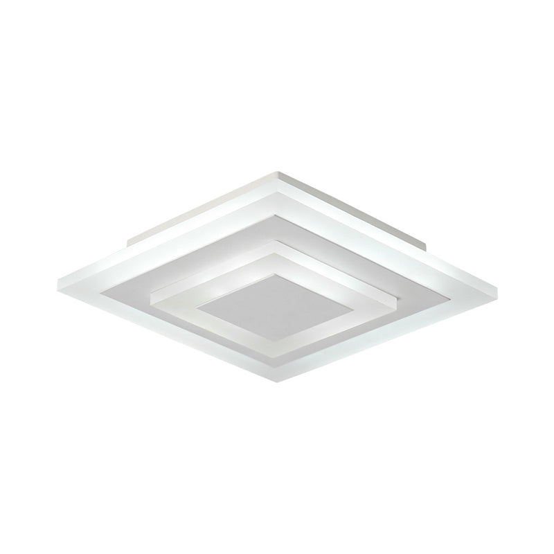 Round/Square Small Ceiling Lamp Simple Style Acrylic White/Coffee LED Flushmount in Warm/White Light for Corridor Clearhalo 'Ceiling Lights' 'Close To Ceiling Lights' 'Close to ceiling' 'Flush mount' Lighting' 1958939