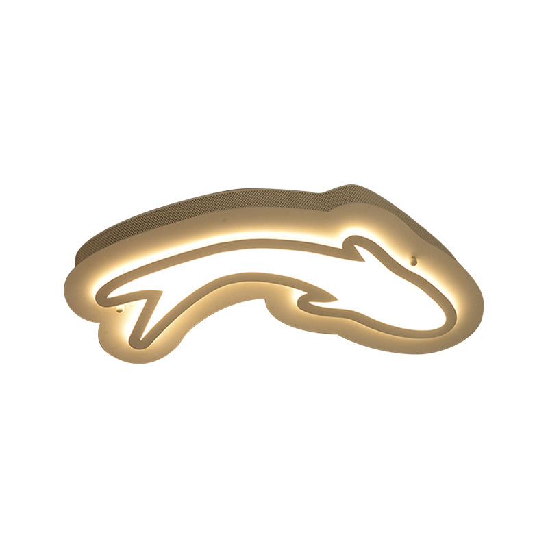 Nordic Dolphin Ceiling Lights Acrylic Flush Ceiling Lights in White for Kid Bedroom Clearhalo 'Ceiling Lights' 'Close To Ceiling Lights' 'Close to ceiling' 'Flush mount' Lighting' 195894