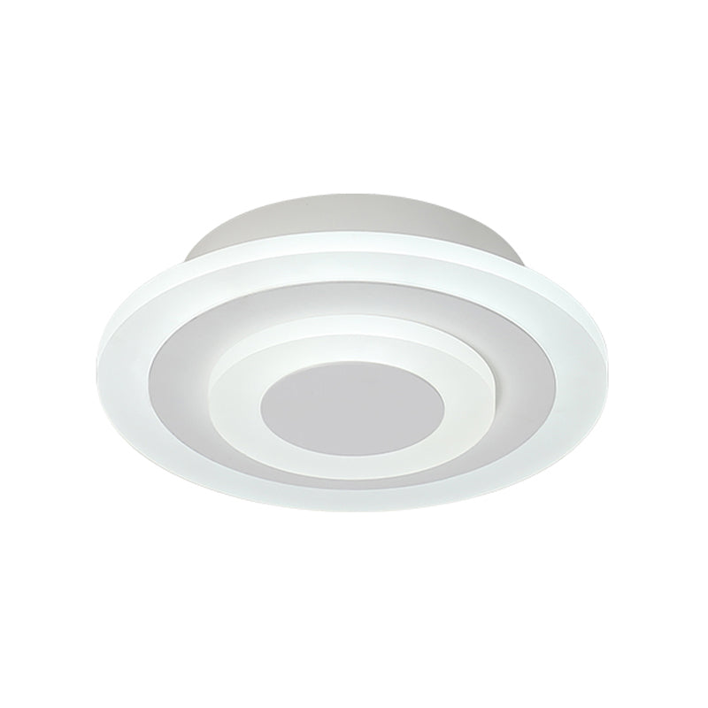 Round/Square Small Ceiling Lamp Simple Style Acrylic White/Coffee LED Flushmount in Warm/White Light for Corridor Clearhalo 'Ceiling Lights' 'Close To Ceiling Lights' 'Close to ceiling' 'Flush mount' Lighting' 1958942