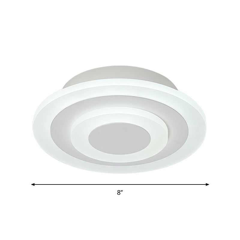 Round/Square Small Ceiling Lamp Simple Style Acrylic White/Coffee LED Flushmount in Warm/White Light for Corridor Clearhalo 'Ceiling Lights' 'Close To Ceiling Lights' 'Close to ceiling' 'Flush mount' Lighting' 1958944
