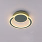 White/Green Hoop LED Flush Mount Light Simplicity Metal Ceiling Lighting in Warm/White Light for Bedroom Clearhalo 'Ceiling Lights' 'Close To Ceiling Lights' 'Close to ceiling' 'Flush mount' Lighting' 1958977