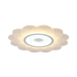 White Blossom Flower Flush Mounted Light Modernist 16.5"/20.5"/31" Wide LED Acrylic Ceiling Lighting in Warm/White Light Clearhalo 'Ceiling Lights' 'Close To Ceiling Lights' 'Close to ceiling' 'Flush mount' Lighting' 1959054