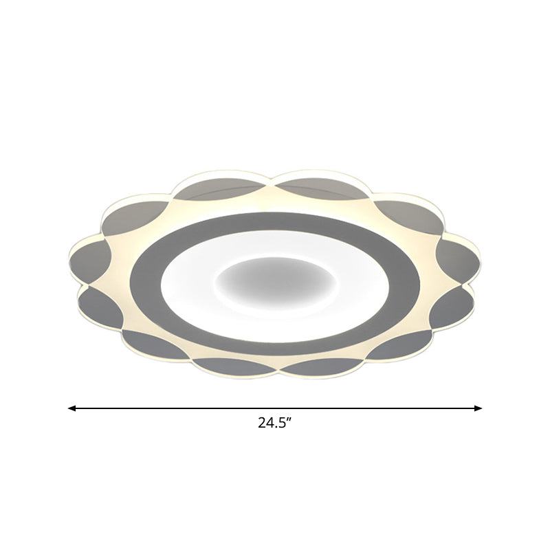 Acrylic Bloom Ceiling Flush Mount Light Simplicity White LED Flushmount Lighting in Warm/White Light, 16.5"/24.5"/31" Wide Clearhalo 'Ceiling Lights' 'Close To Ceiling Lights' 'Close to ceiling' 'Flush mount' Lighting' 1959065