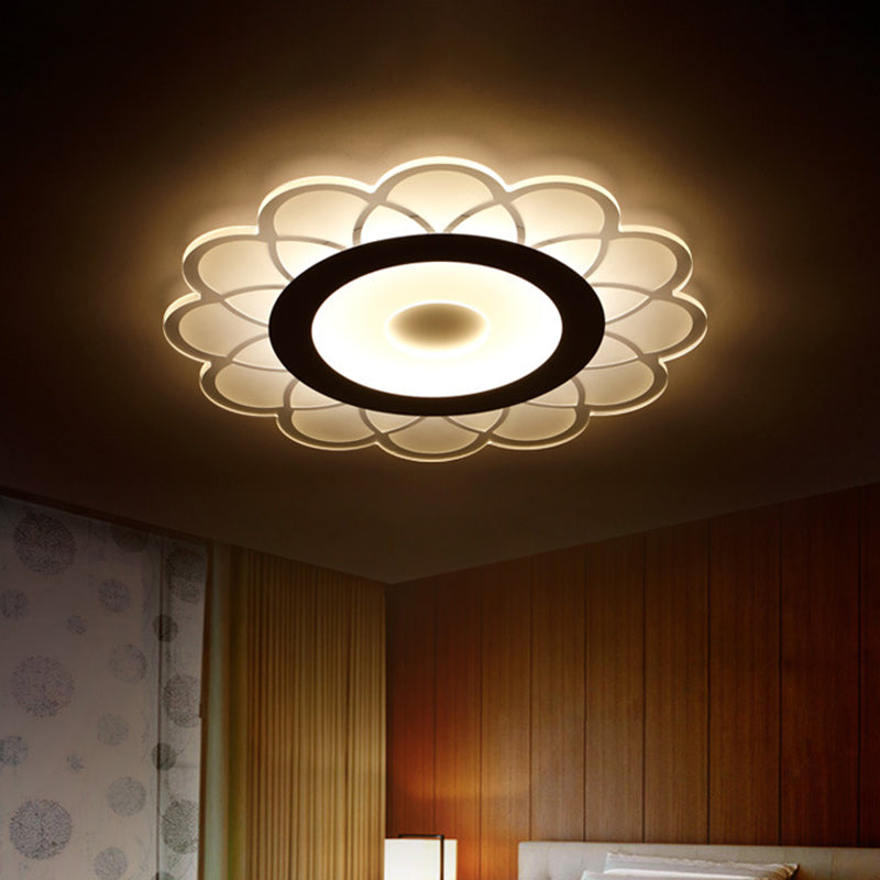 Blossom Ultra-Thin LED Ceiling Lighting Minimalist Acrylic White Flush-Mount Light Fixture for Bedroom, 8"/23.5"/31" Wide Clearhalo 'Ceiling Lights' 'Close To Ceiling Lights' 'Close to ceiling' 'Flush mount' Lighting' 1959093